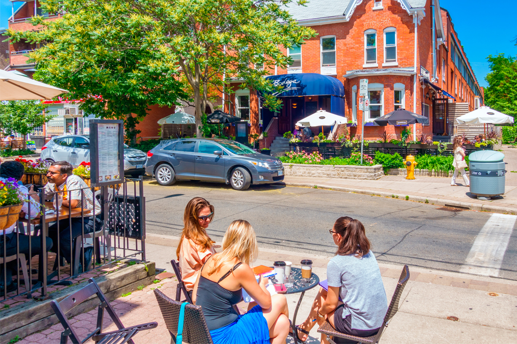 patios and bike lanes