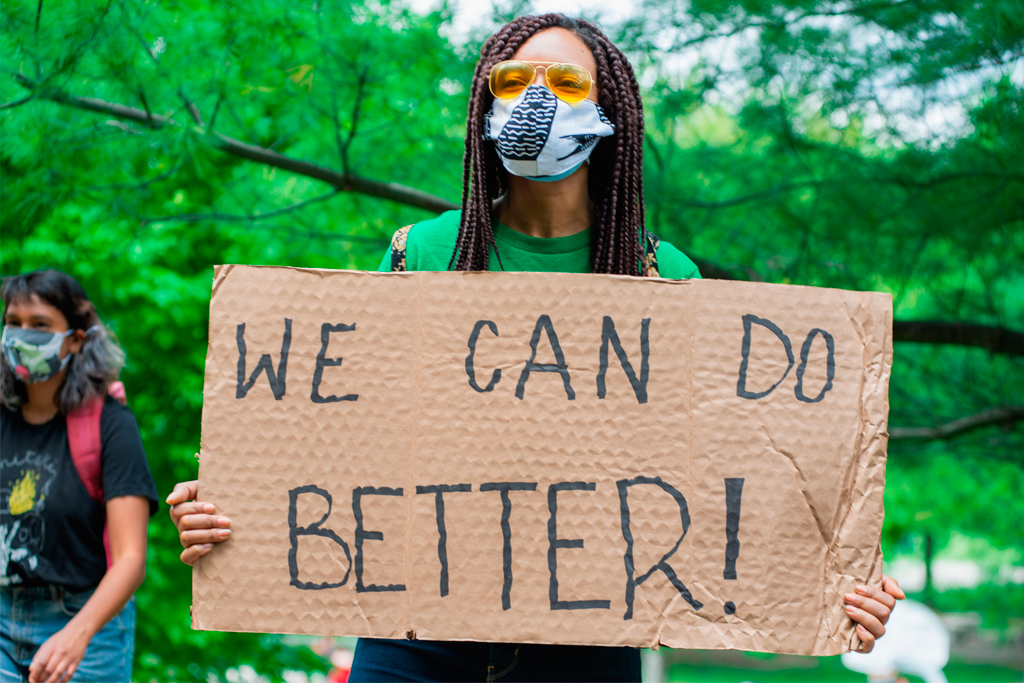 Anti-racism protest sign