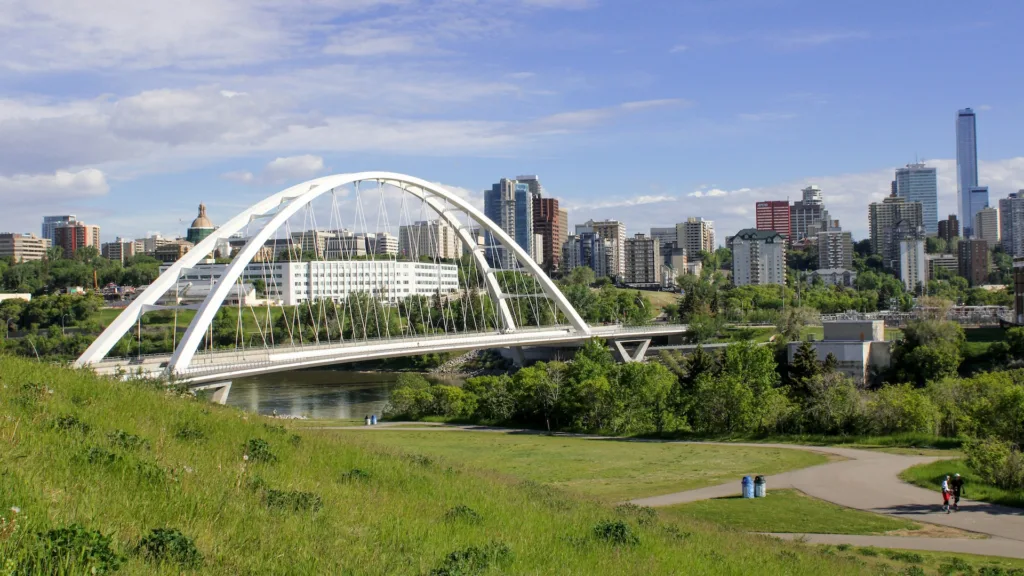 Edmonton skyline from Nellie McClung park in Edmonton, Alberta, Canada