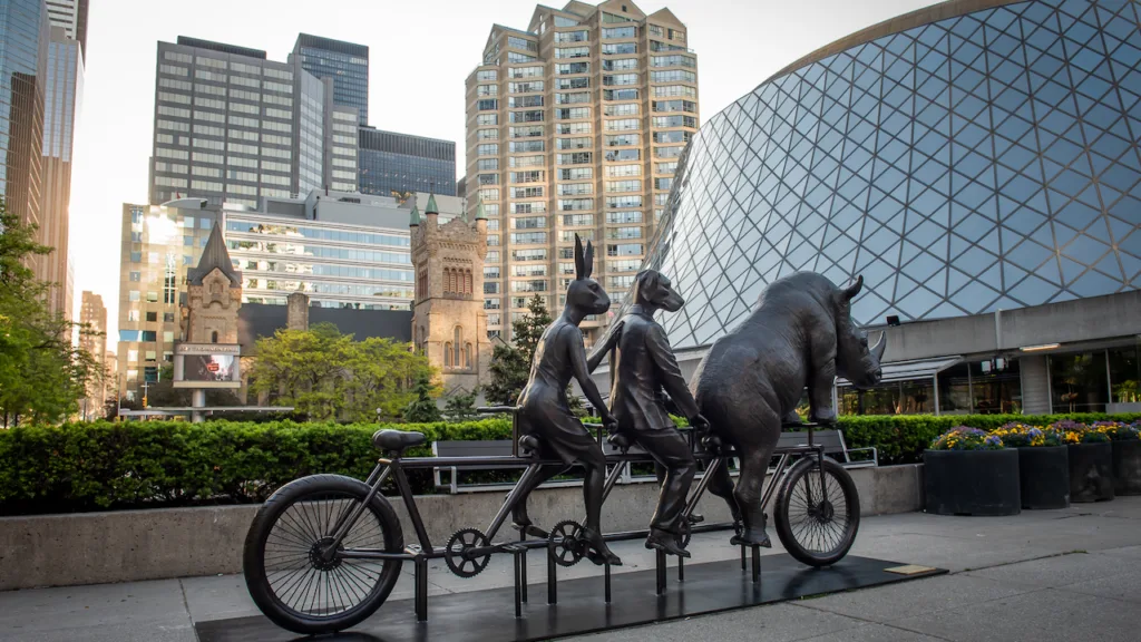 He Was on a Ride to a Safer Place sculpture in Toronto by Gilles and Marc