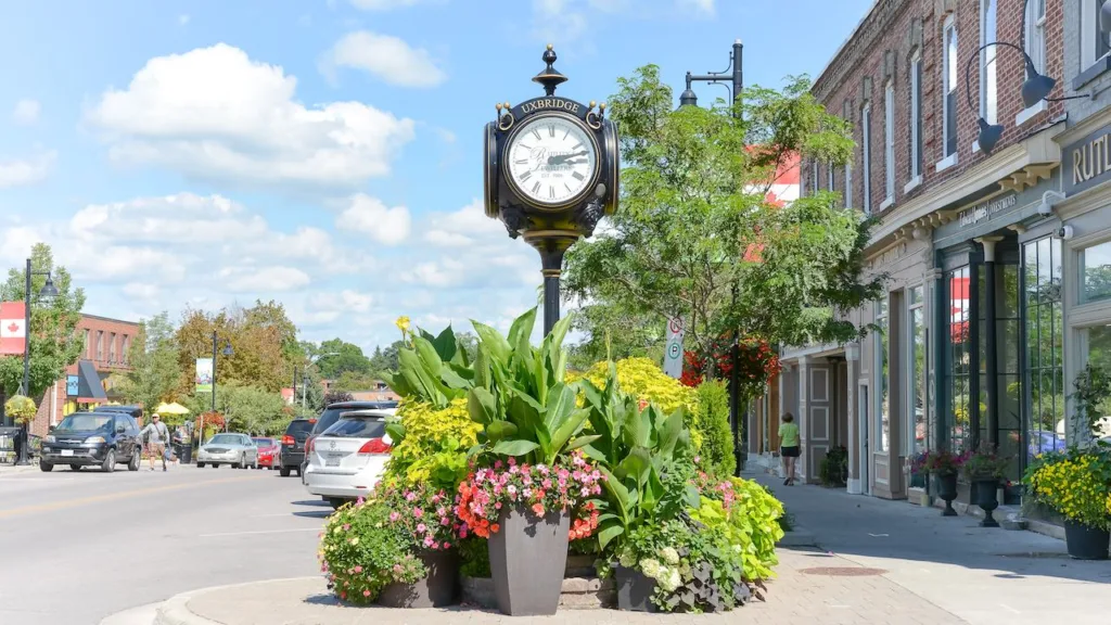 Downtown Uxbridge, Ontario where homes can still sell for less than $1 million