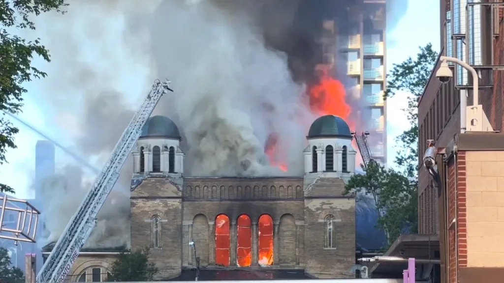 fire at historic St. Anne's church in Toronto