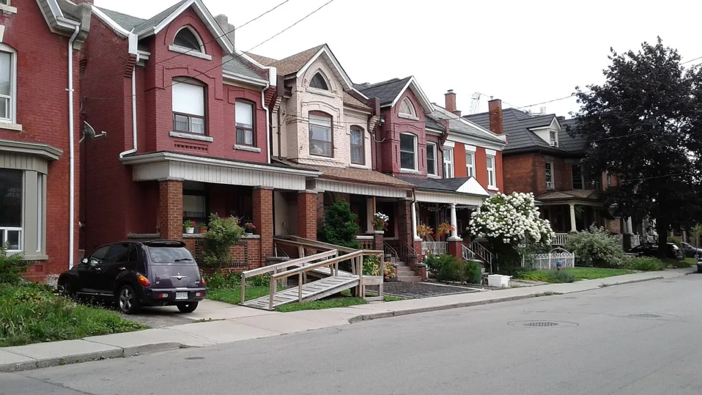 A street of houses in Hamilton